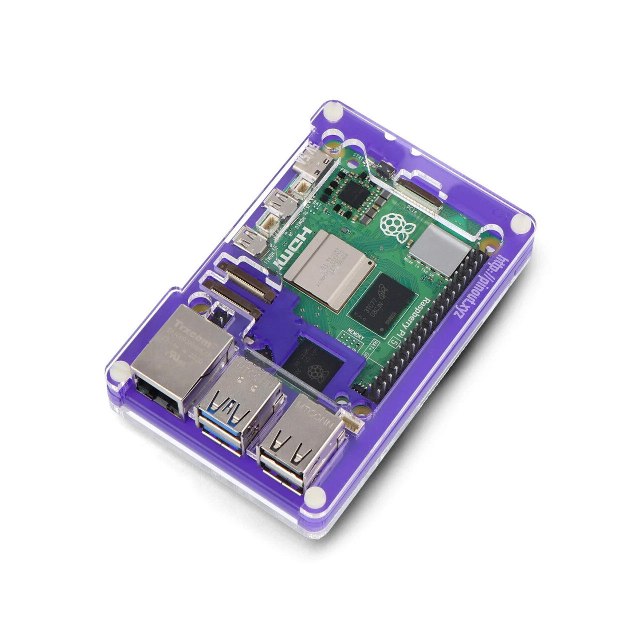 Pibow Coupe 5 Case for Raspberry Pi 5, Slimline Design, Compatible