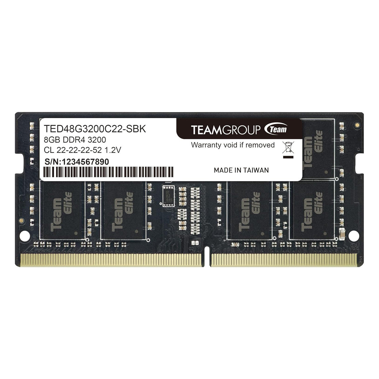 TEAMGROUP Elite DDR4 8GB Single 3200MHz PC4-25600 CL22 SODIMM 260