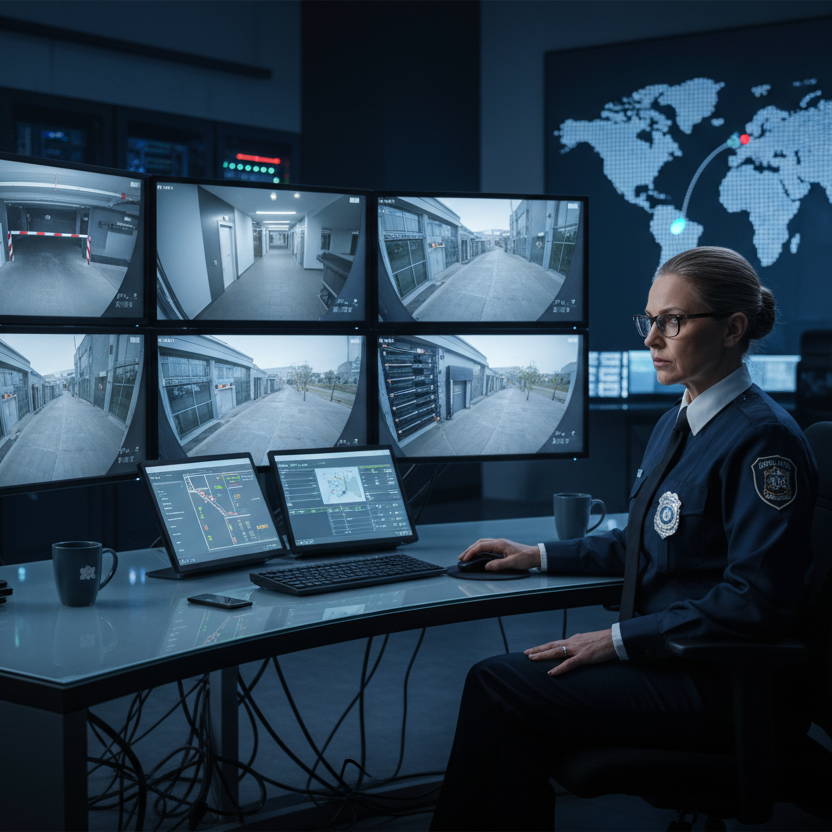 security looking at CCTV 