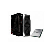 AMD Ryzen CPU packaging with on a white background