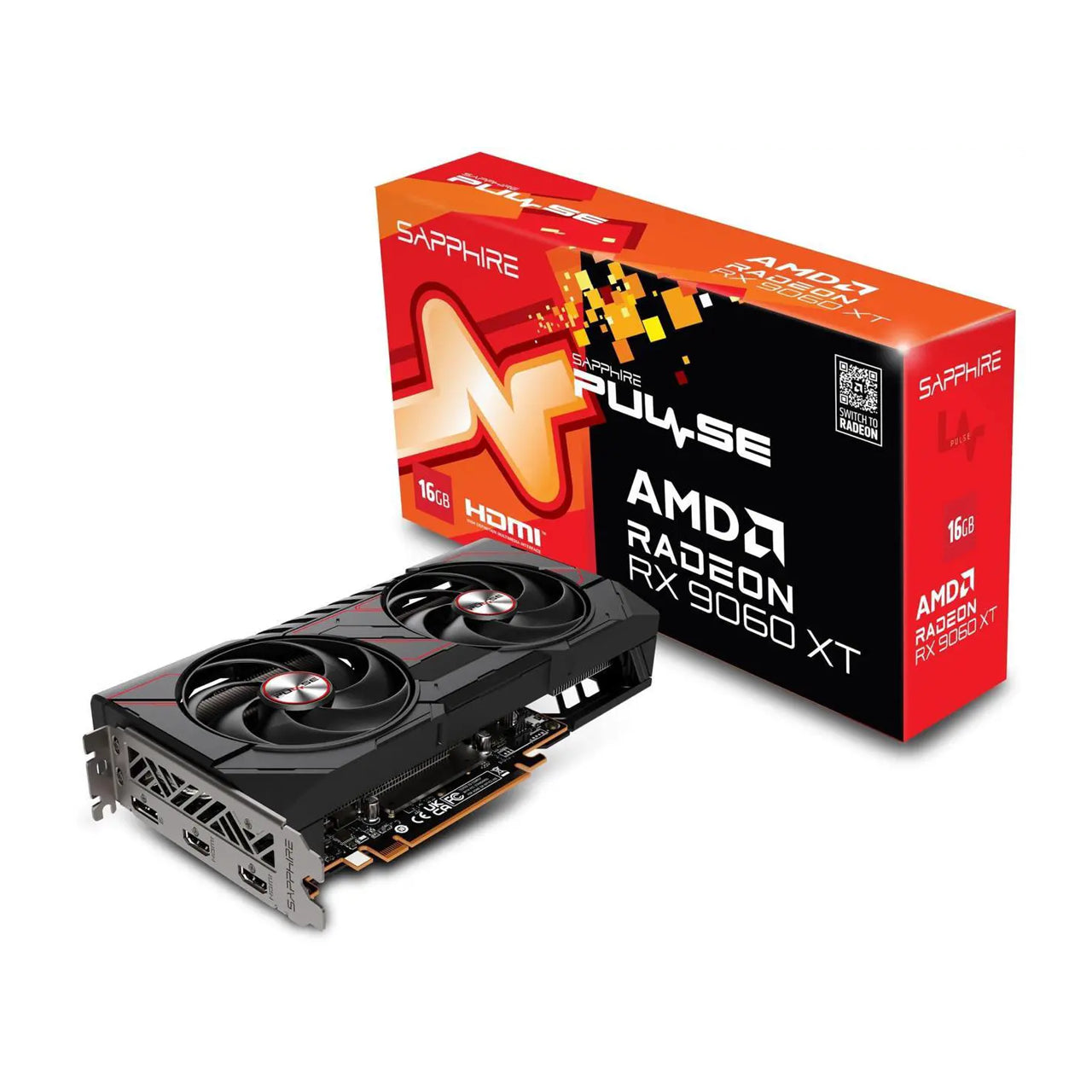 Sapphire PULSE AMD Radeon RX 9060 XT Gaming OC 16GB GDDR6 PCIe 5.0 Graphics Card