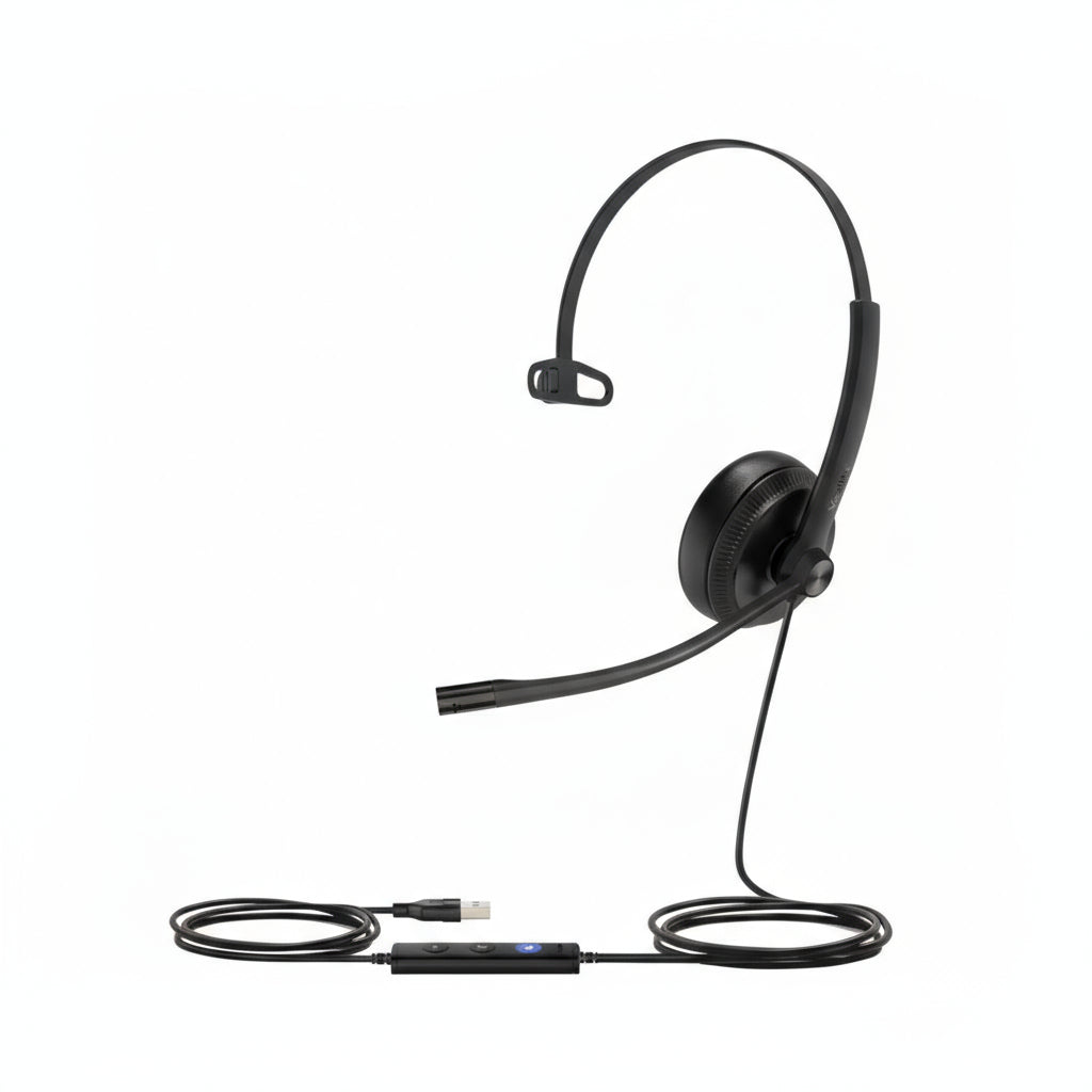 Yealink UH34 Mono Teams USB Headset with Micr & Noise Cancelling, Work Headphones VoIP Phone Computer Call Center 1308014