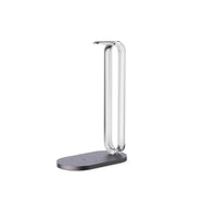 Clear paper towel holder on a white background