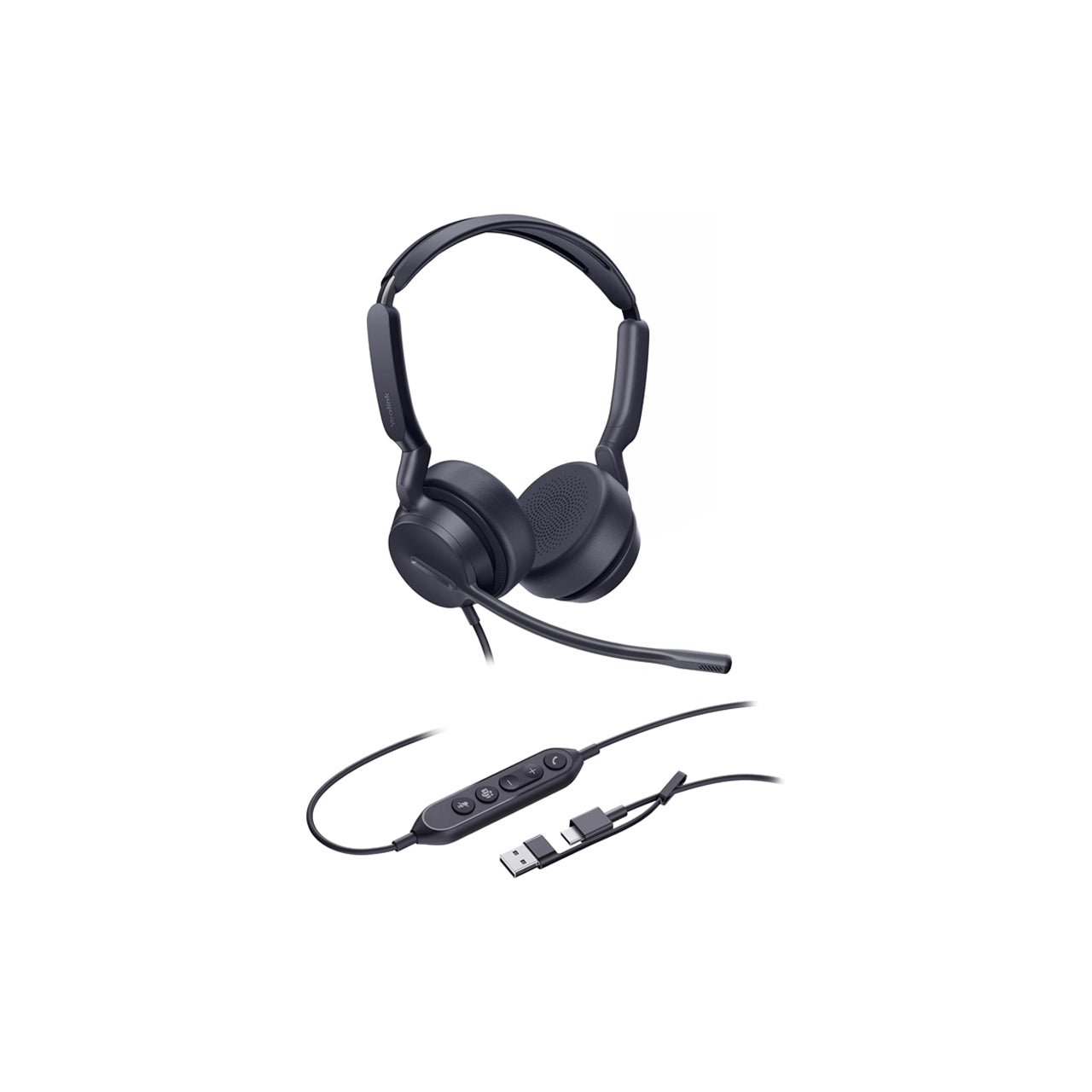 Yealink UH42 Dual USB Wired Headset | USB-C/A Adapter | Stereo Headset | UC Office Headset | 1308195
