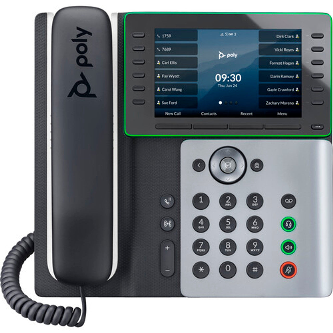 Poly Edge E500 IP DeskPhone Designed for Hybrid Work 12-line Keys Supporting up to 48 Lines Text-to-Speech 82M94AA