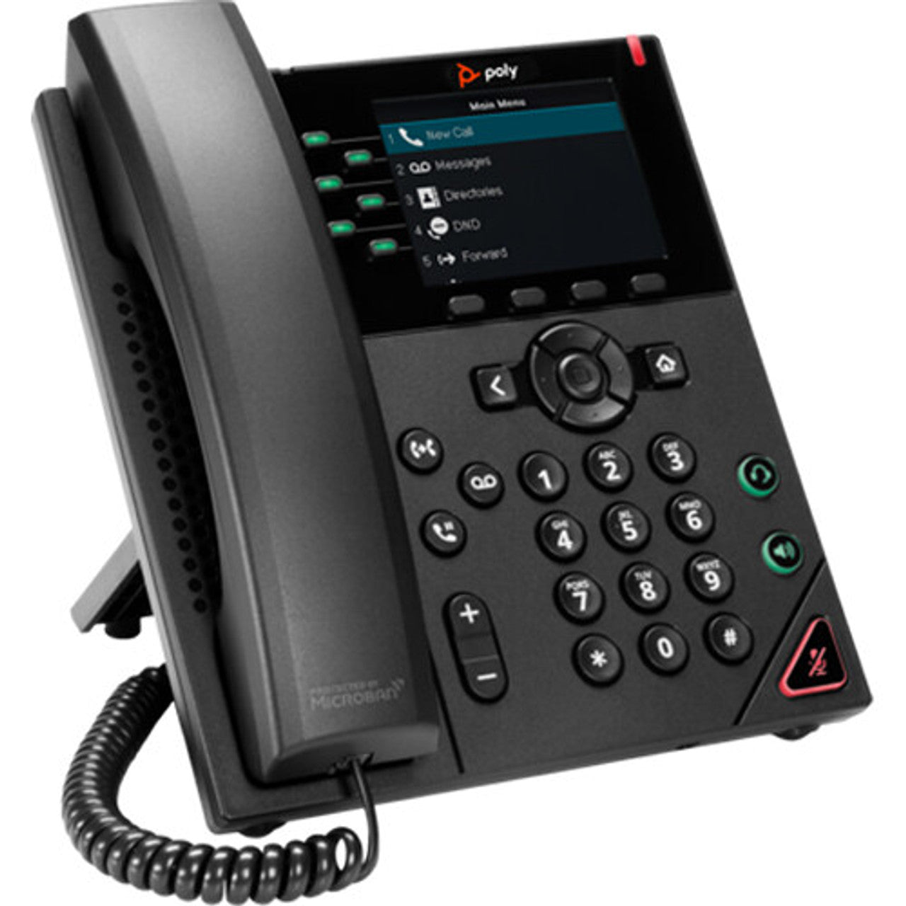 Poly VVX 350 Business Six-line, Mid-Range IP Desk Phone with Color Display 89B68AA