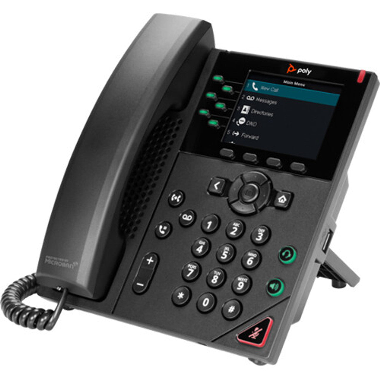 Poly VVX 350 Business Six-line, Mid-Range IP Desk Phone with Color Display 89B68AA