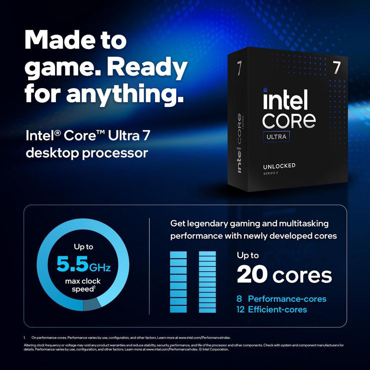 The LGA1851 socket compatibility makes the Intel Core Ultra 7 CPU a great choice for building or upgrading high-performance desktop systems.