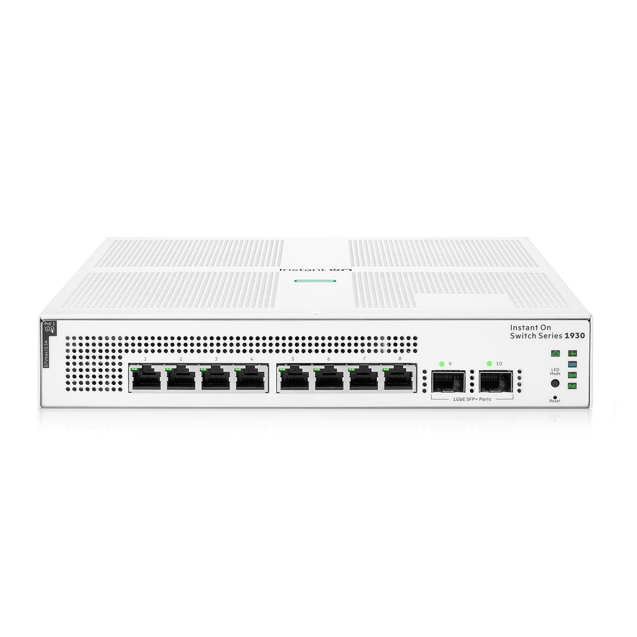 HPE Networking Instant On 1930 8-Port PoE Gb Ethernet 8xGE PoE (124W), 2X 1G SFP, L2+ Smart Switch US Cord | JL681A#ABA