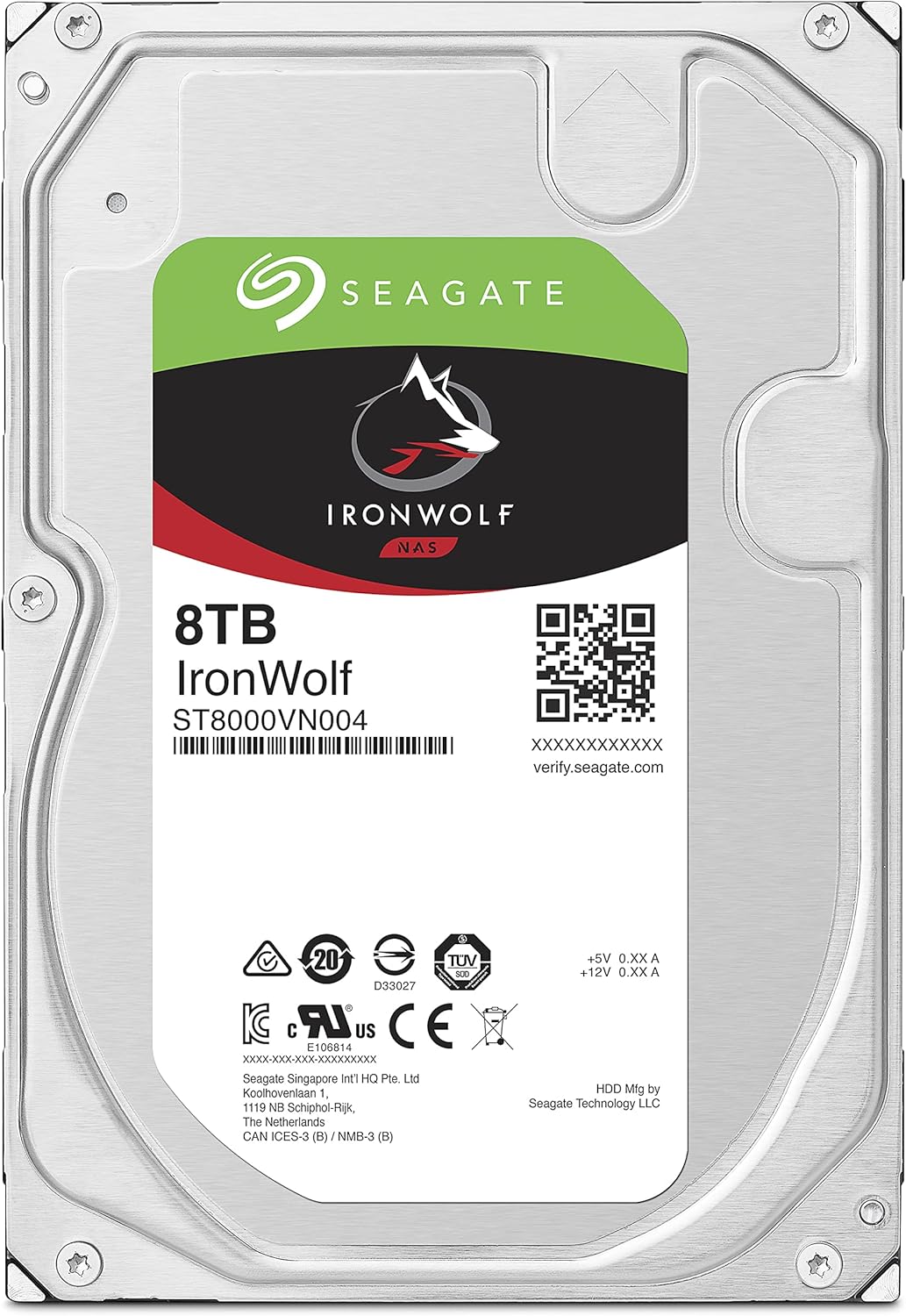 Seagate IronWolf 8TB NAS Hard Drive | 7200RPM SATA 6Gb/s RAID HDD