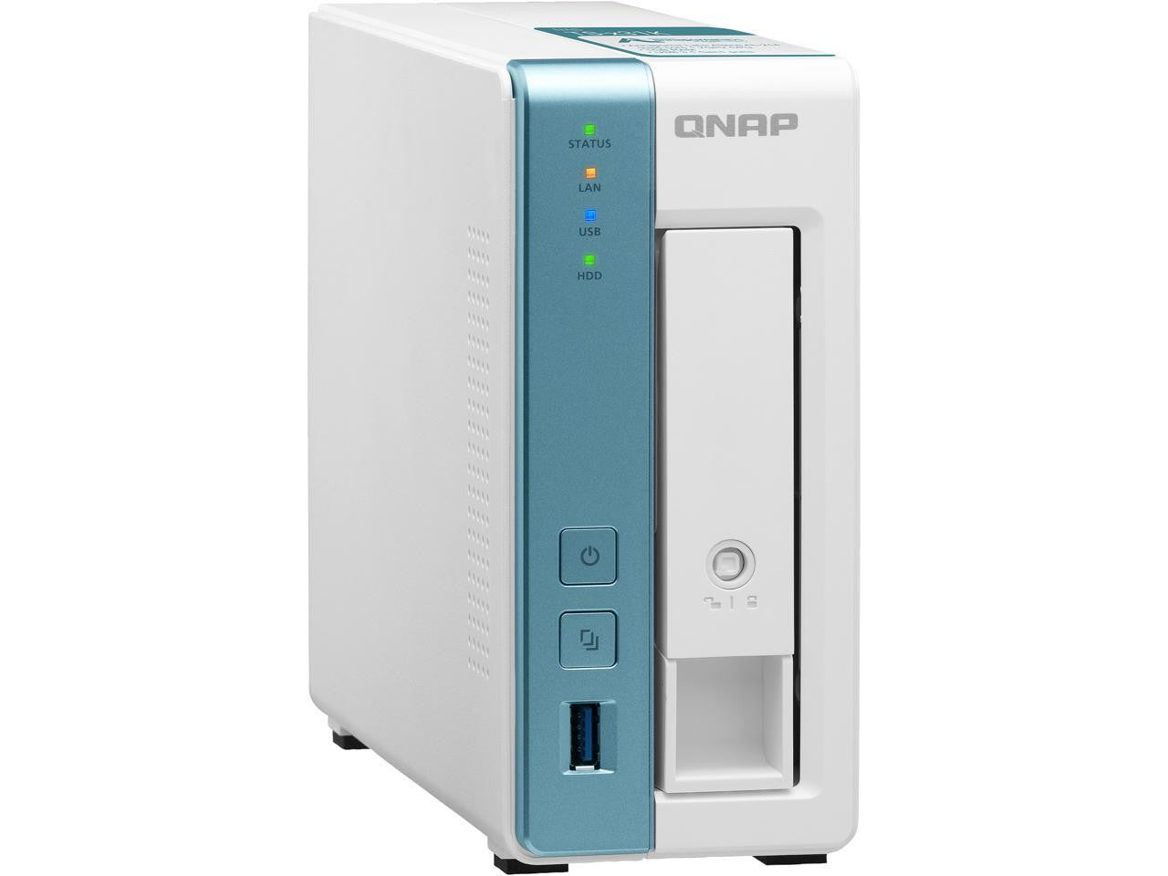 QNAP TS-131K-US 1-Bay Personal Cloud NAS for Backup and Data Sharing. Annapurna Labs 4-core 1.7GHz, 1GB RAM
