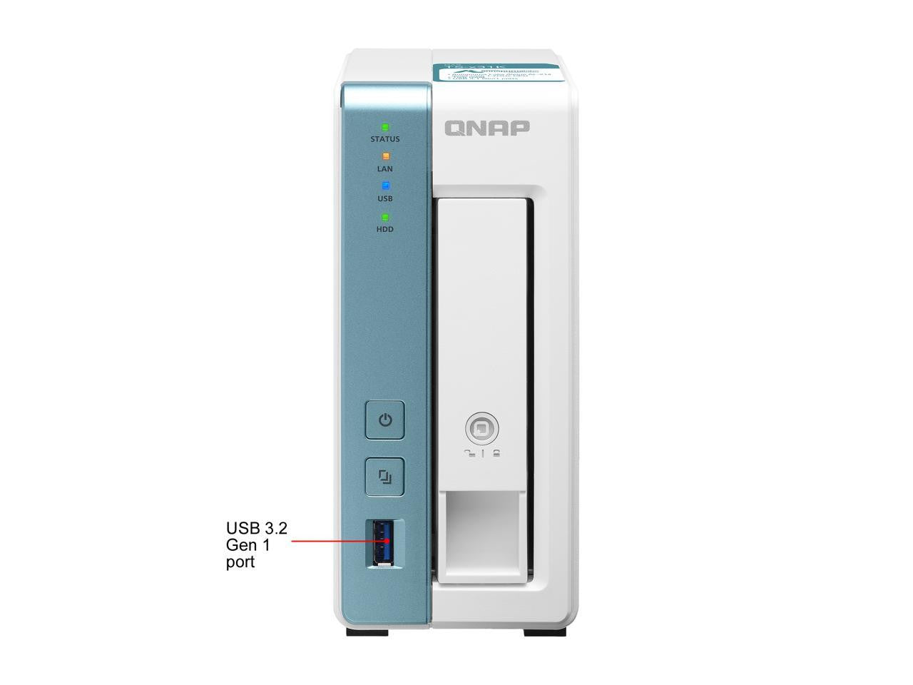 QNAP TS-131K-US 1-Bay Personal Cloud NAS for Backup and Data Sharing. Annapurna Labs 4-core 1.7GHz, 1GB RAM