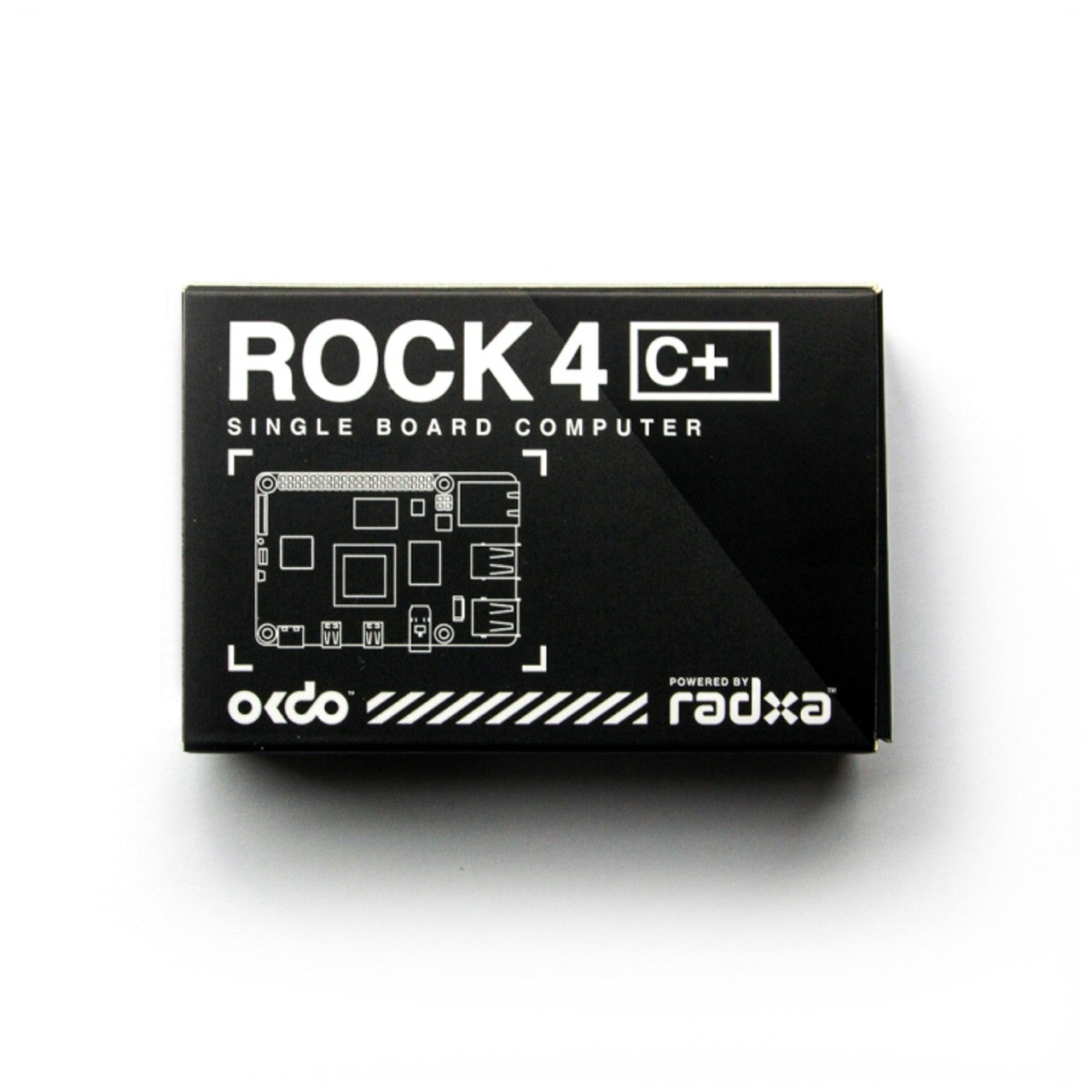 OKdo ROCK 4 Model C+ 4GB Single Board Computer Starter Kit with PSU, Case, Preloaded Linux OS, Heat Sink, Fan 230-6199