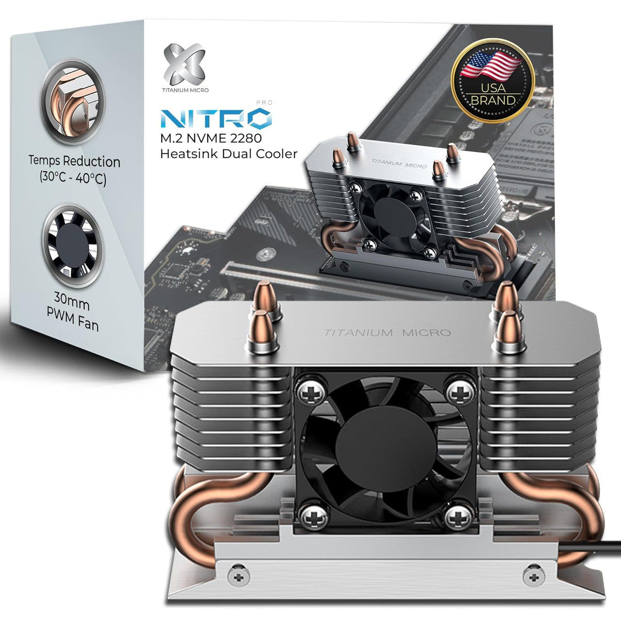 Acer Predator GM7000 1TB NVMe Gen4 Gaming SSD With Titanium Micro Nitro Pro M.2 NVMe Heatsink