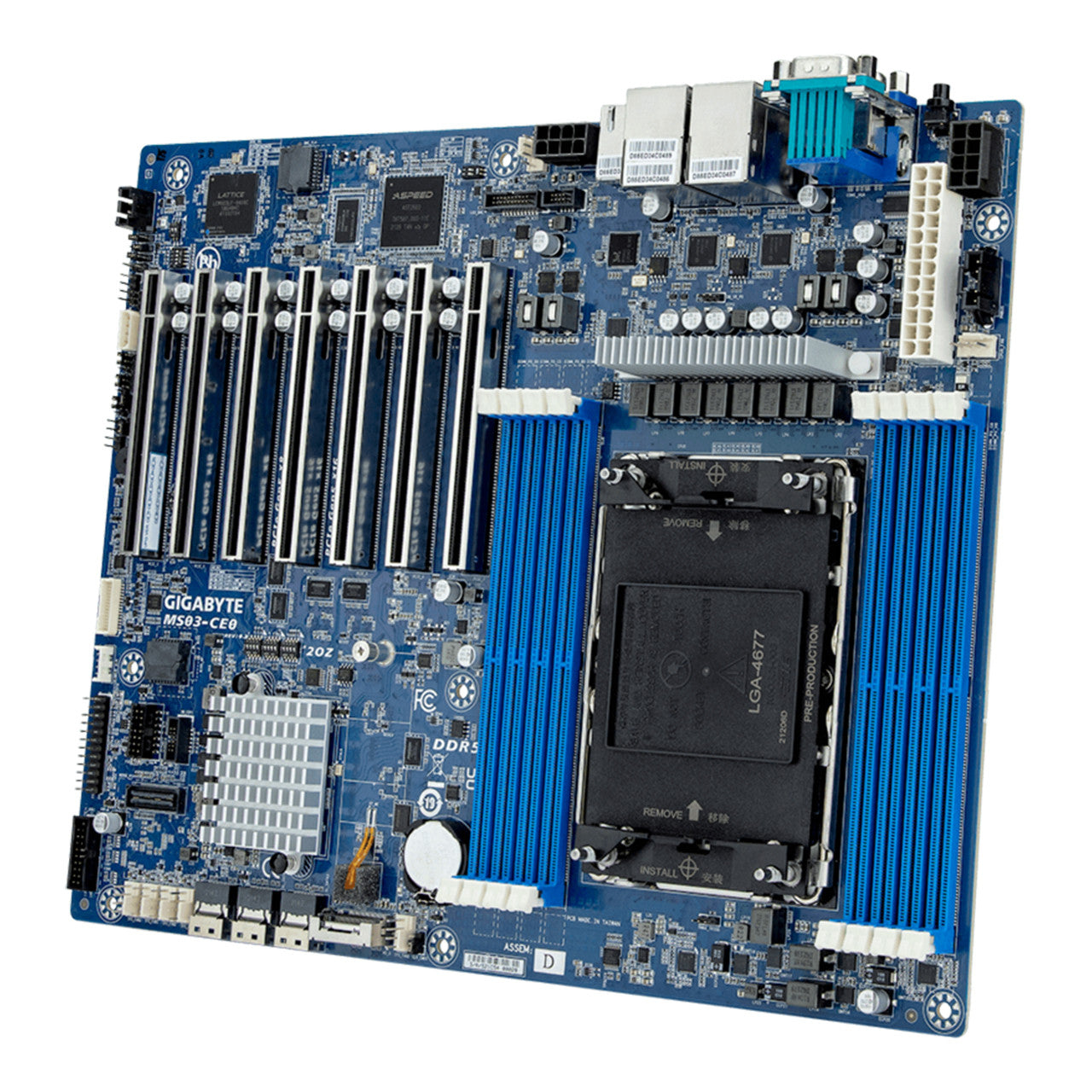 Gigabyte Intel Xeon Scalable 4th/5th Gen, Intel Xeon Max, C741, ATX Server Motherboard - 2x 1Gb/s Intel LAN, 1x Management LAN (MS03-CE0 rev. 1.x/3.x)
