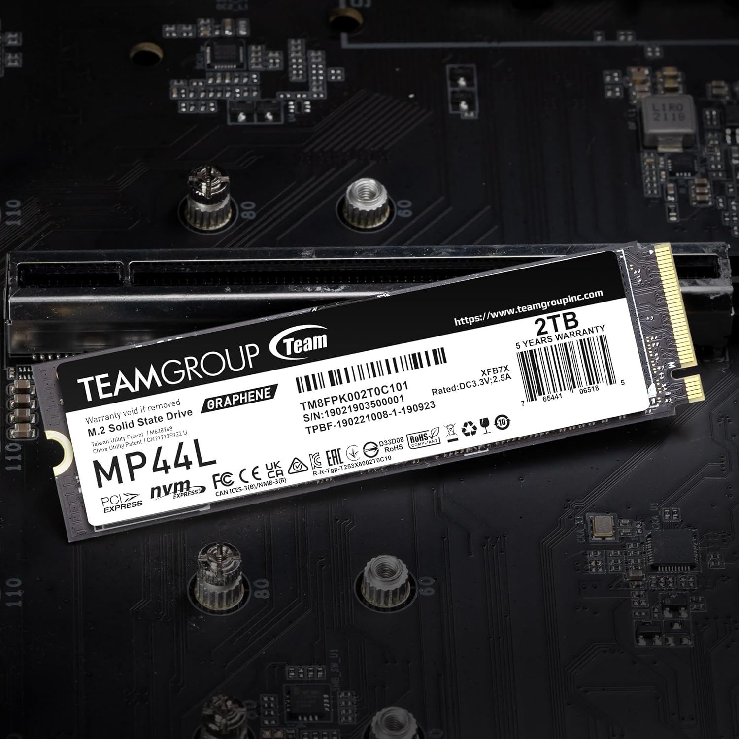 TEAMGROUP MP44L 500GB NVMe Gen 4x4 M.2 SSD Up to 5000MB/s - TM8FPK500G0C101
