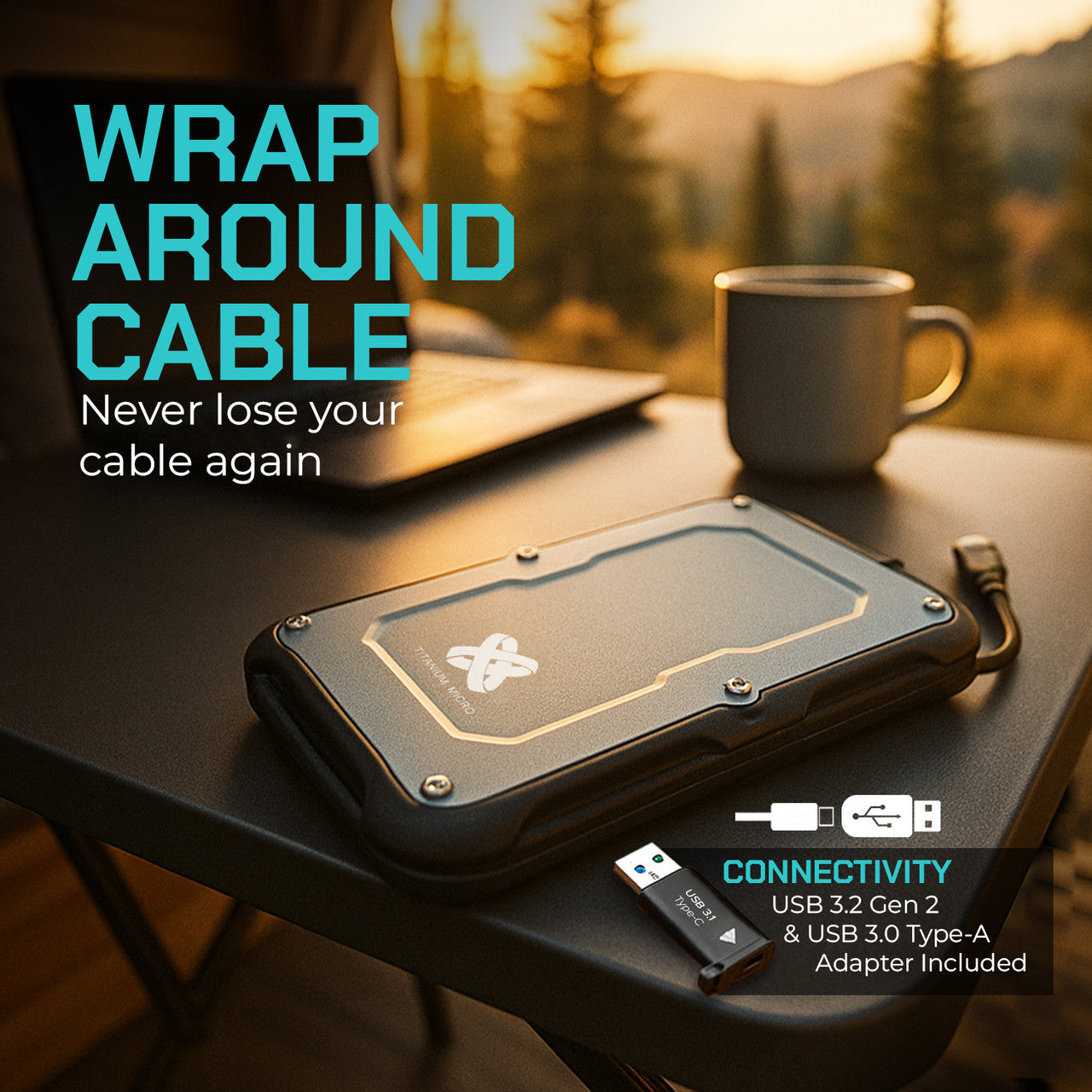 Titanium One Portable External SSD 250GB USB 3.2 Gen 2 IP66 Water/Dust/Shock Proof for PC Laptop Mac Android Game Console