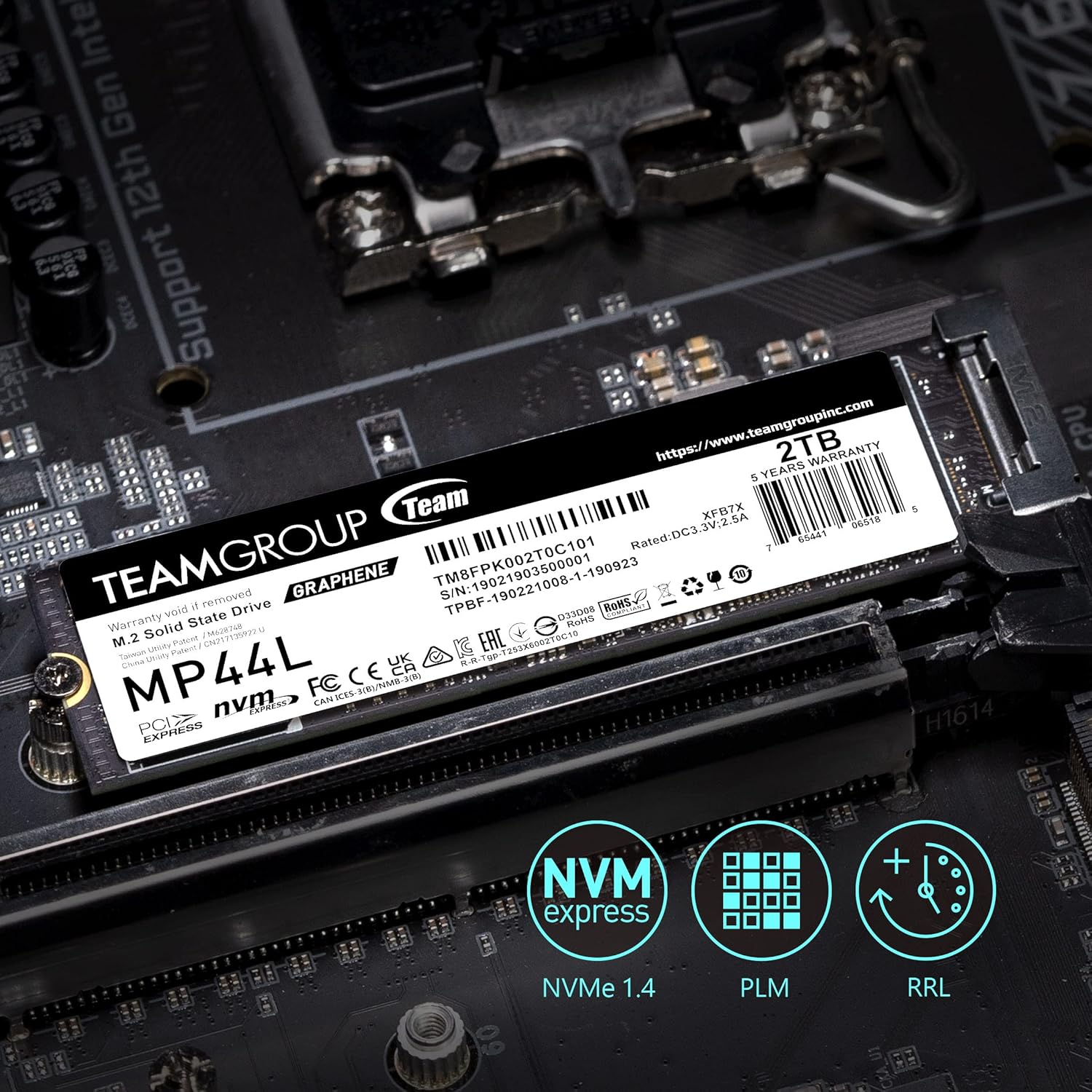 TEAMGROUP MP44L 500GB NVMe Gen 4x4 M.2 SSD Up to 5000MB/s - TM8FPK500G0C101