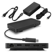 Lenovo USB-C Dual Display 4K Travel Dock w/ 100W Power Adapter - 7 Ports, Universal Compatibility (Black) 40B90100US
