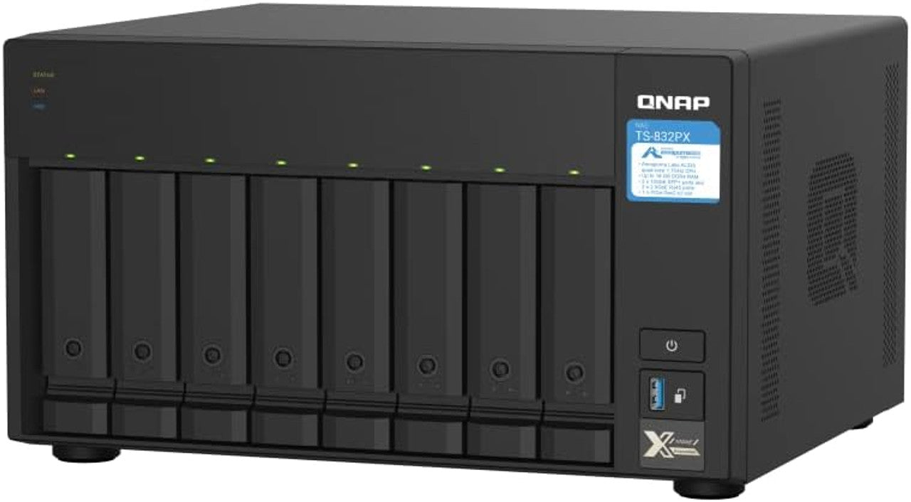 QNAP 8 Bay High-Capacity NAS with 10GbE SFP+ and 2.5GbE, 4GB DDR4 SODIMM TS-832PX-4G-US