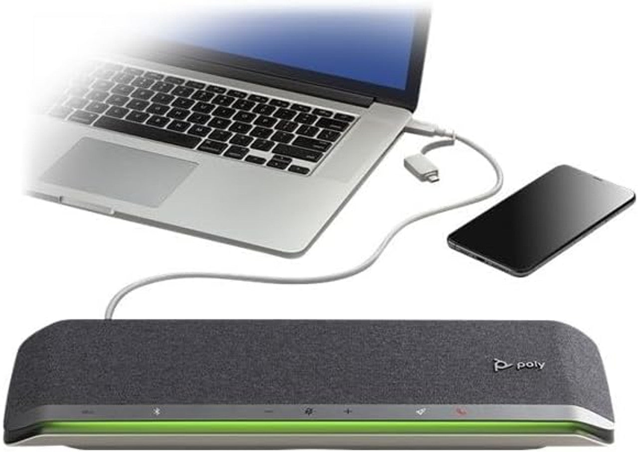 Poly Sync 60 Smart Speakerphone Connect to PC/Mac via USB-A/USB-C Cable, Smartphones via Bluetooth, Teams & Zoom 77P41AA