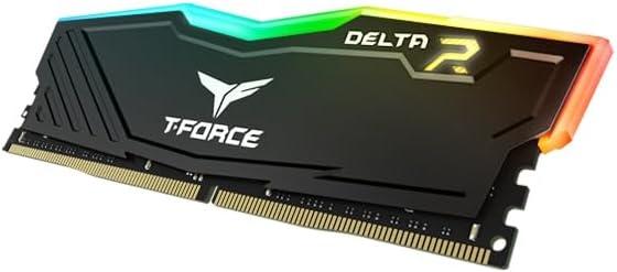 TEAMGROUP T-Force Delta RGB 16GB (2x8GB) DDR4 Desktop RAM | 3200MT/s CL16 | RGB Gaming Memory | Black | TF3D416G3200HC16FDC01