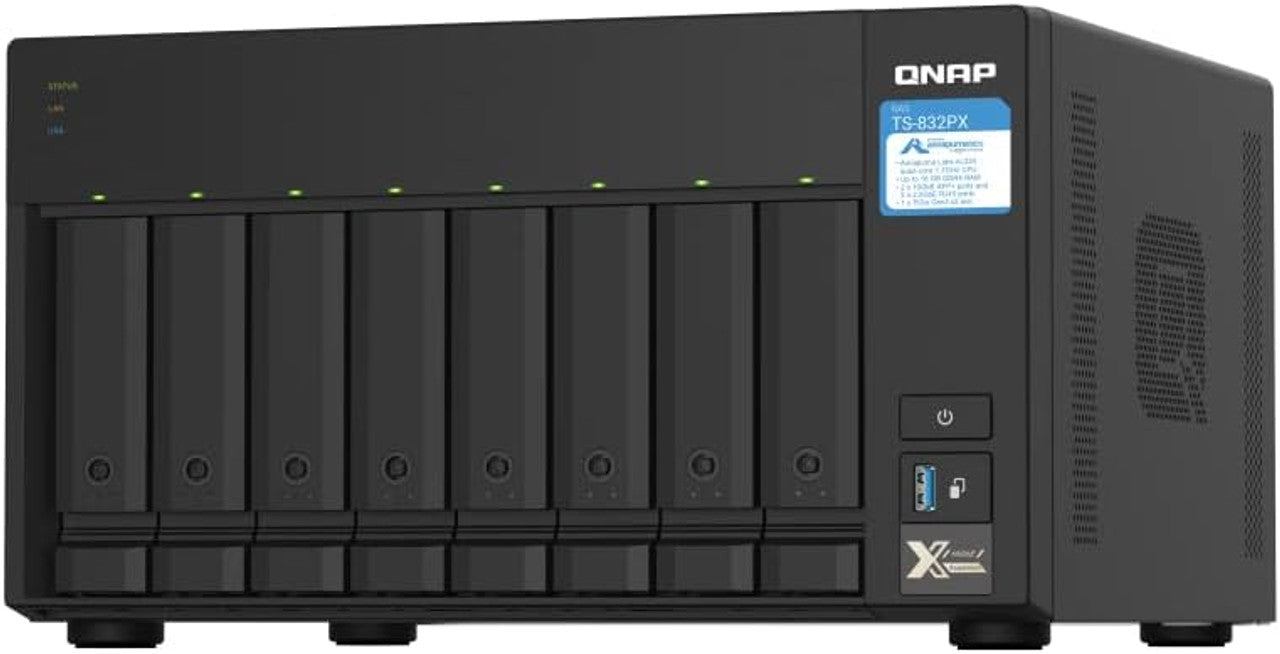 QNAP 8 Bay High-Capacity NAS with 10GbE SFP+ and 2.5GbE, 4GB DDR4
