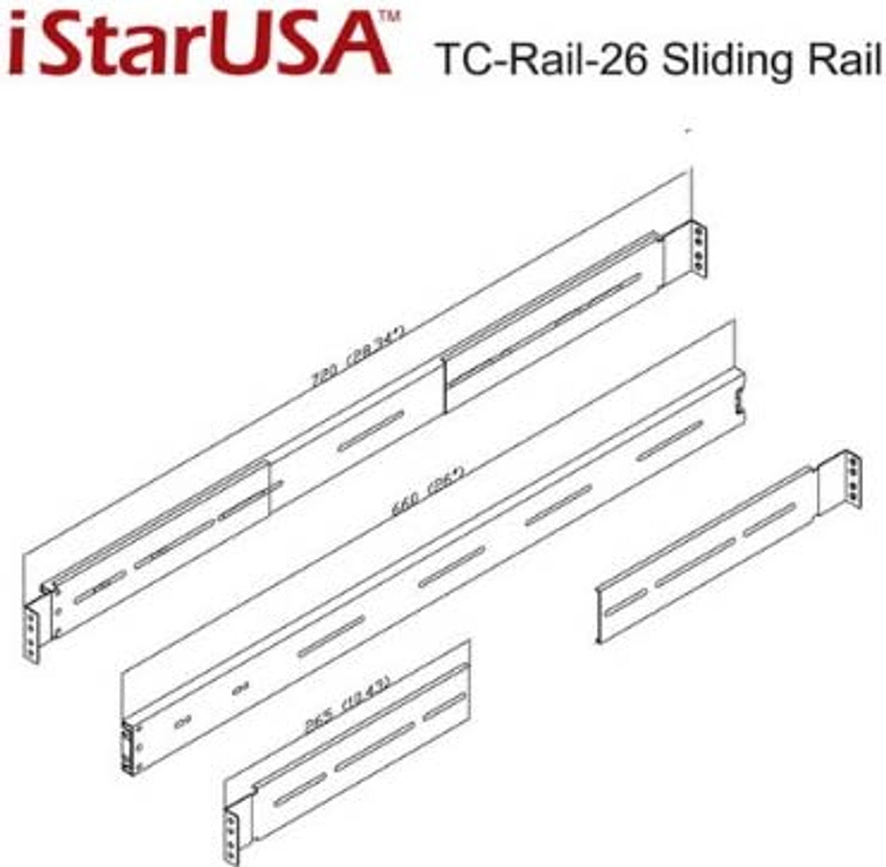iStarUSA TC-Rail-26 Sliding Rail Kit 26" for Most Rackmount Chassis