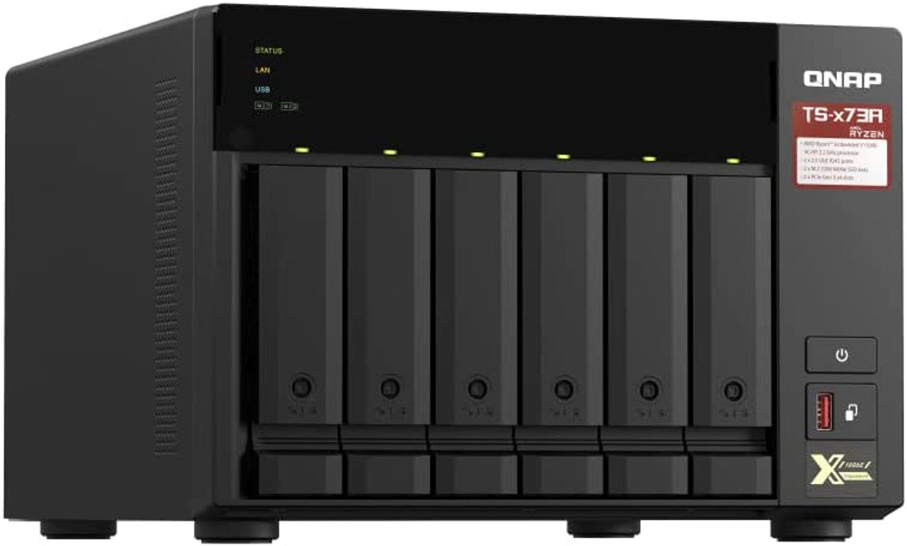 QNAP TS-673A 6-bay NAS/iSCSI IP-SAN, AMD Ryzen V1000 series V1500B 4C/8T 2.2 GHz, 8GB RAM, two 2.5GbE, 10G-ready