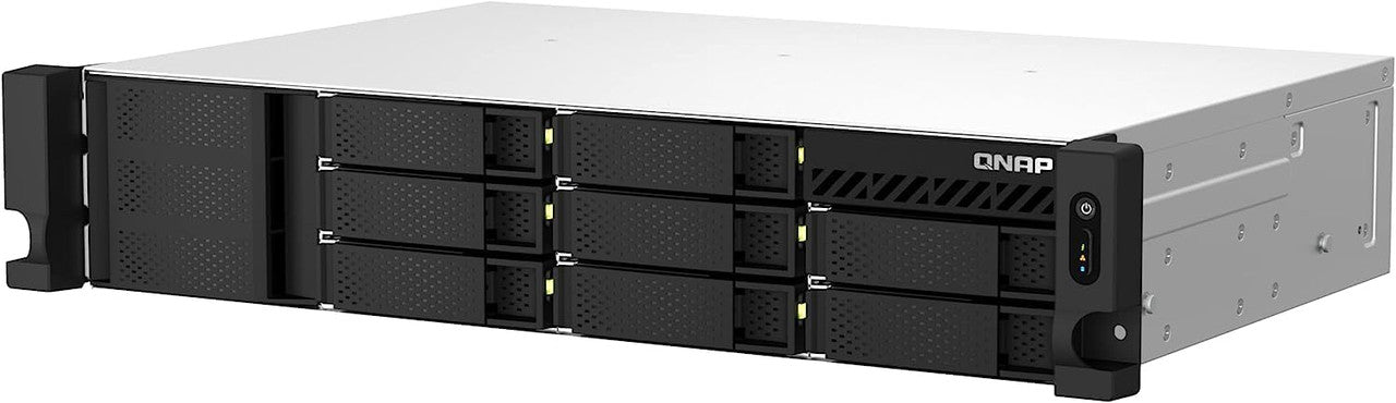 QNAP 2U 8-bay short depth rackmount NAS, Intel Celeron N5095 4C/4T, 8GB RAM On-Board, Single PSU TS-864EU-8G-US