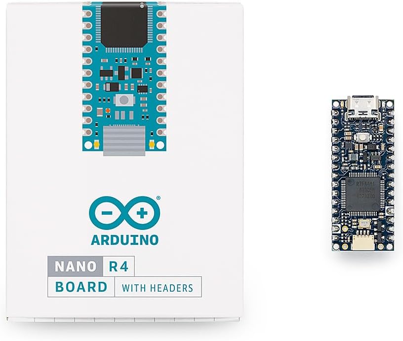 Arduino Nano R4 with Headers | Renesas RA4M1 Cortex-M4 48MHz | Qwiic RGB LED CAN DAC OpAmp | USB-C Compact Development Board | ABX00143