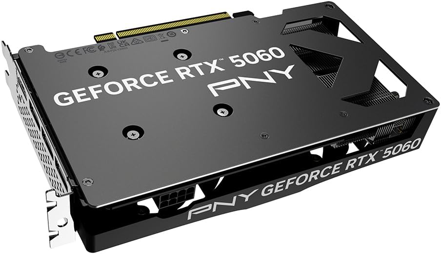 PNY GeForce RTX 5060 Overclocked Dual Fan 8GB GDDR7 Graphics Card | NVIDIA GeForce RTX 5060 | OC Edition | PCI Express 5.0 x8 | Dual Fan Cooling | ATX | VCG50608DFXPB1-O