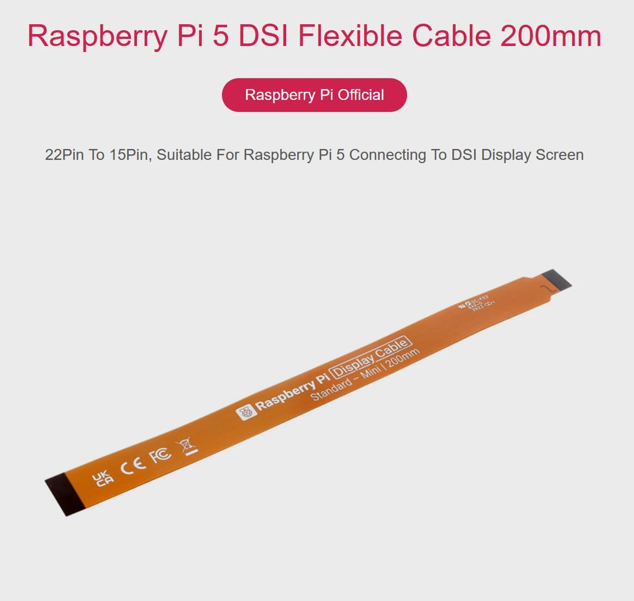 Raspberry Pi Accessories, Adapter cables, Length 200mm, Supports Display SC1131