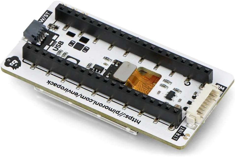 Pimoroni Enviro+ Pack add-on for Raspberry Pi Pico and Pico W. It has a built-in colour 1.54" LCD screen PIM635