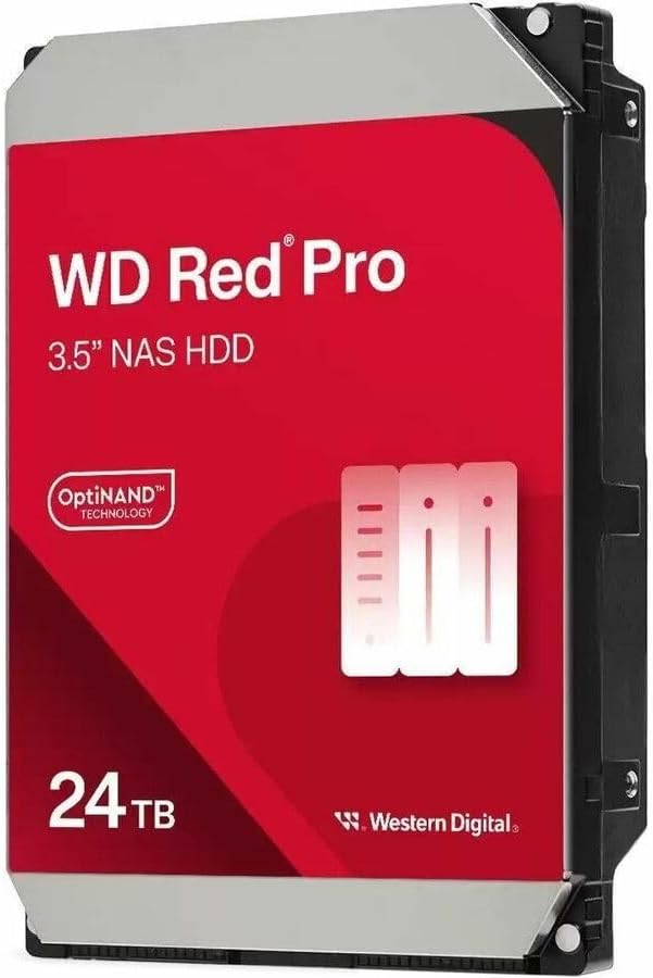 WD Red Pro 24TB NAS Internal Hard Drive | 7200 RPM | SATA 6Gb/s | CMR | WD241KFGX