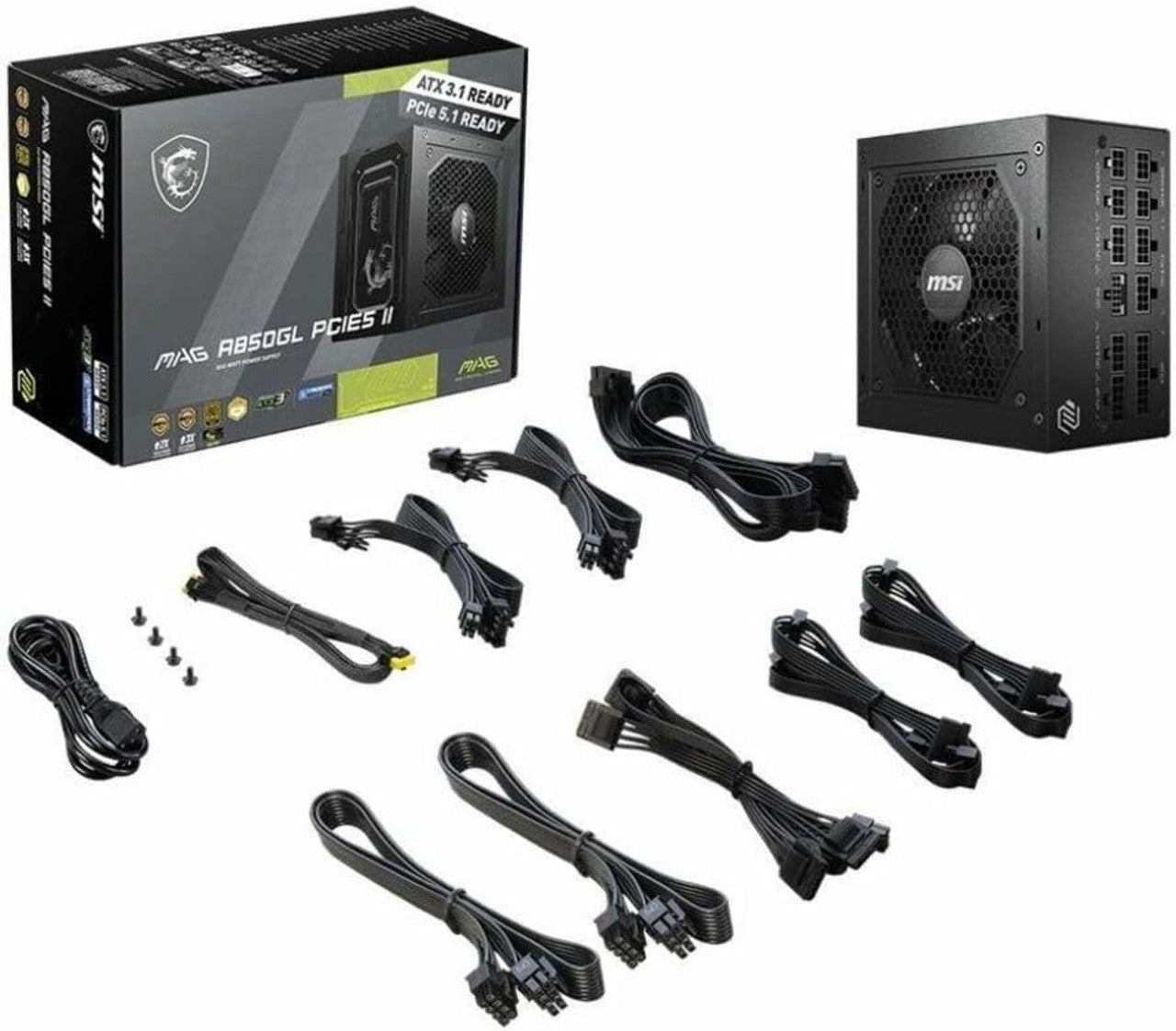 MSI 850W 80 PLUS Gold Modular Power Supply MAG A850GL PCIE5 II