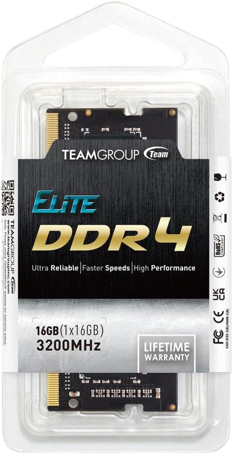 TEAMGROUP Elite DDR4 8GB Single 3200MHz PC4-25600 CL22 SODIMM 260