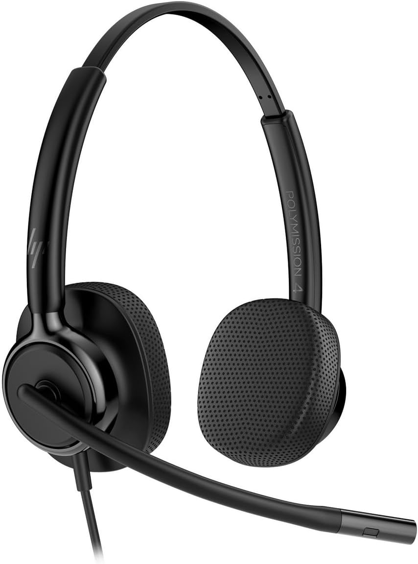 Poly Mission 425 USB Headset, Wired USB Headset, Stereo Audio, C01B6AA#AC3
