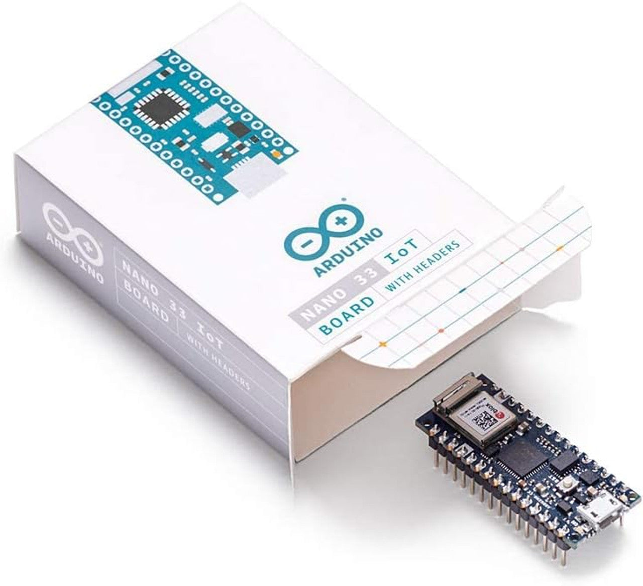 Arduino Nano 33 IoT 32bit, 32KB RAM, 256KB Flash, 14 I/O pins with Headers ABX00032