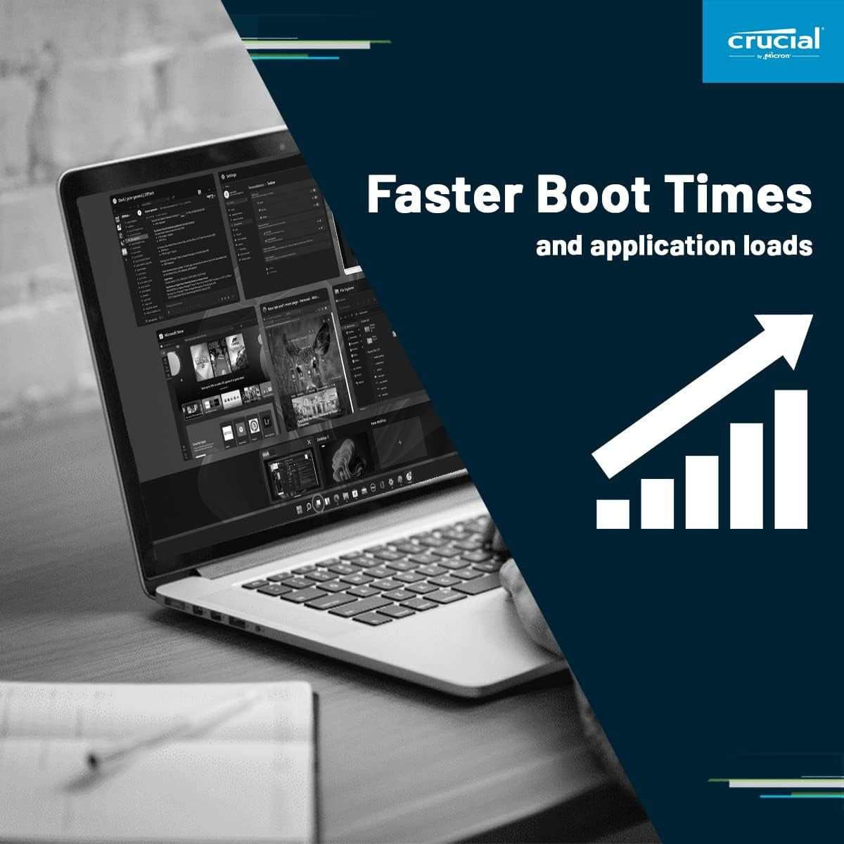Micron 3D NAND technology ensures durability and long-lasting reliability, making the BX500 a dependable storage solution.