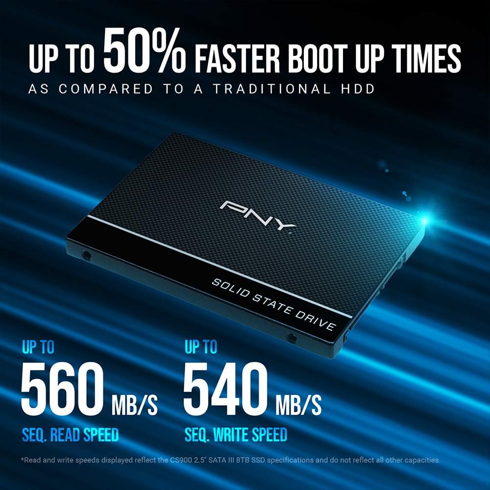 PNY CS900 250GB 3D NAND 2.5" SATA III Internal Solid State Drive - SSD7CS900-250-RB