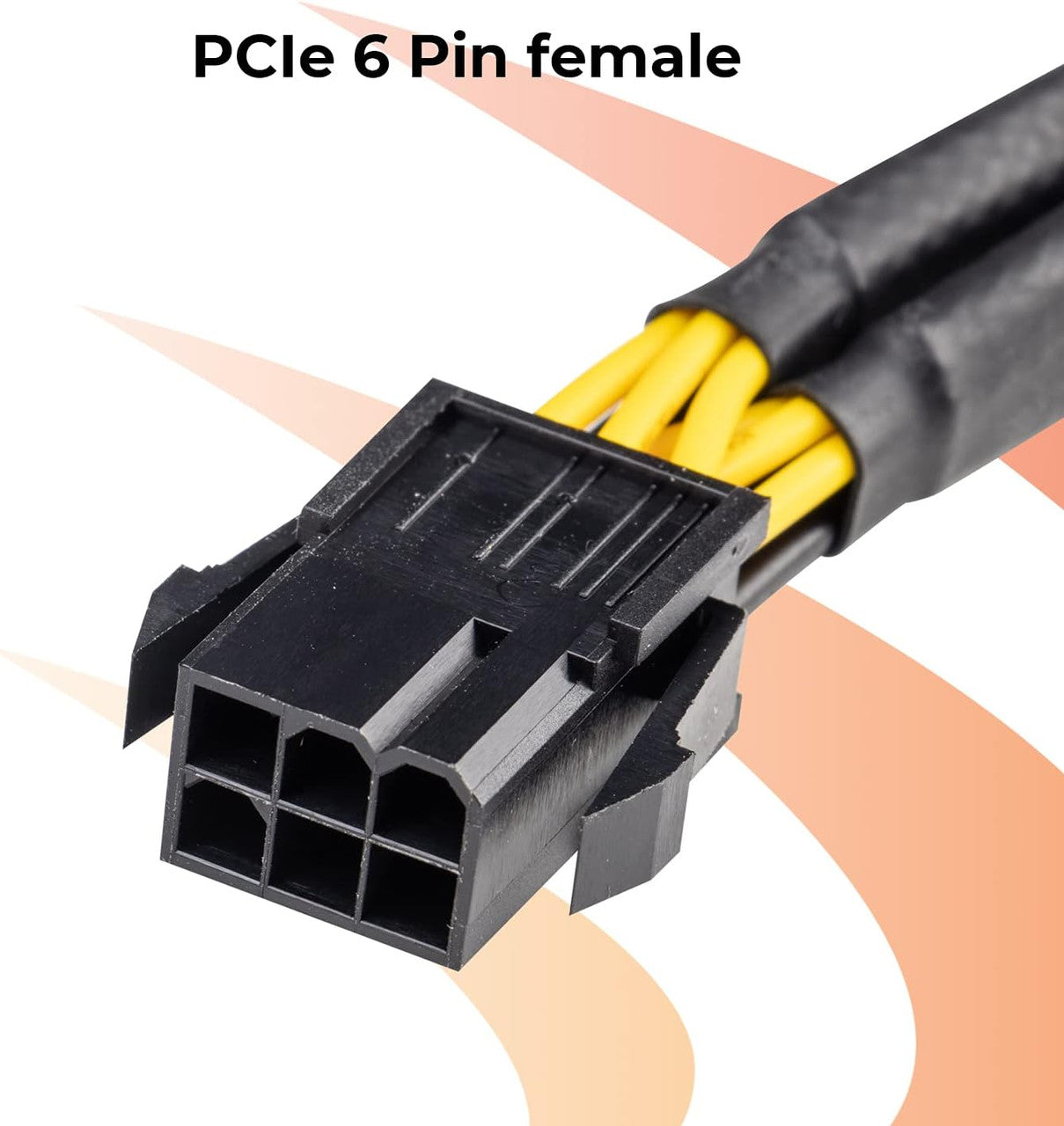 AAAwave Single Female 6 Pin PCI-E to Dual Male 6+2 Pin PCI-E Cable with Braided Sleeved