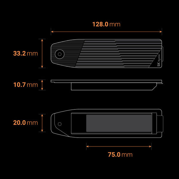 SK hynix Haechi H01 NVMe M.2 SSD Heatsink for PS5 CFI-1000 / CFI-1100 / CFI-1200 Models Only SKHAH1-0000-L1-LO00