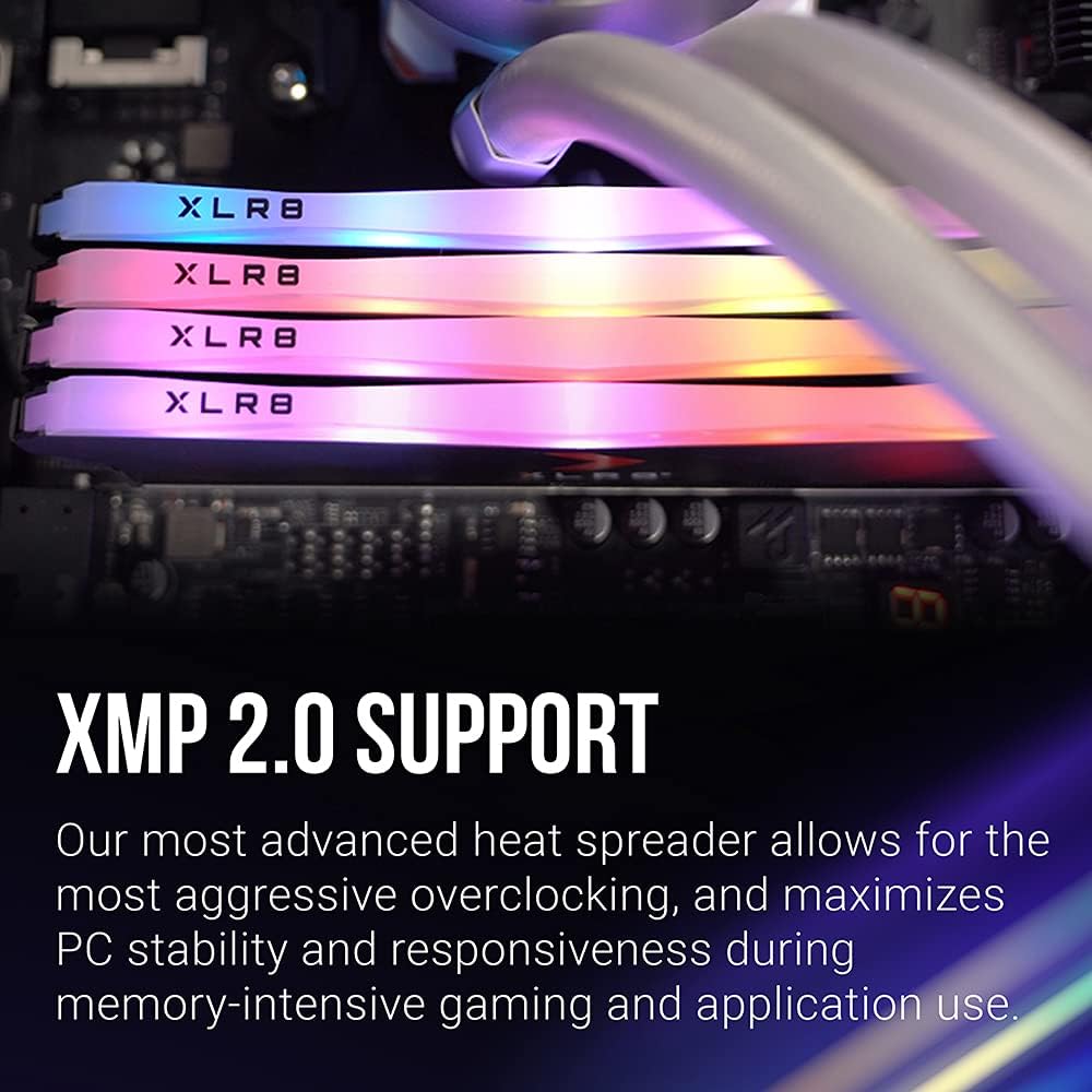PNY XLR8  RGB Gaming 32GB (2x16GB) DDR4 DRAM 3200MHz (PC4-25600) CL16 1.35V Desktop Memory - MD32GK2D4320016XRGB