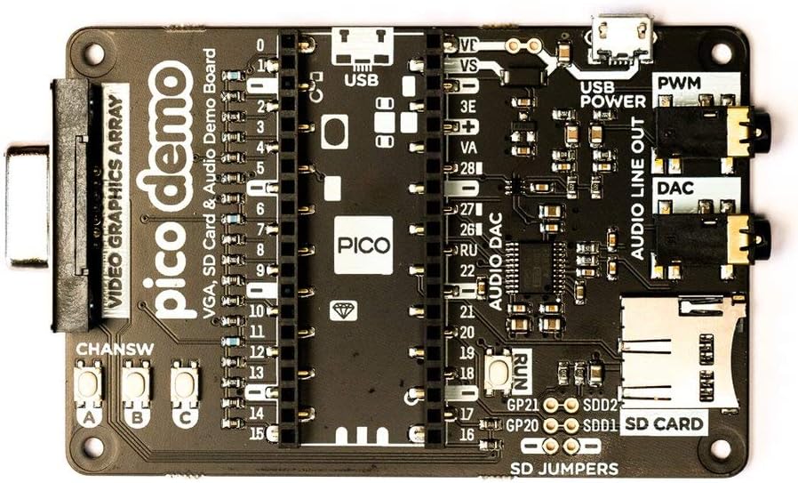 Pimoroni Pico VGA Demo Base | VGA Output | SD Card Slot | Digital I2S Audio | PIM465