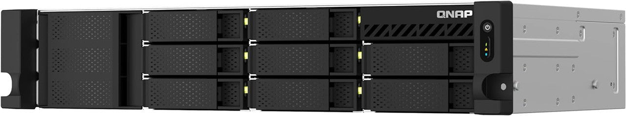QNAP 2U 8-Bay short-depth rackmount NAS/iSCSI IP-SAN. AMD Ryzen V1500B 4C/8T, 4GB RAM, 250W PSU TS-873AEU-4G-US