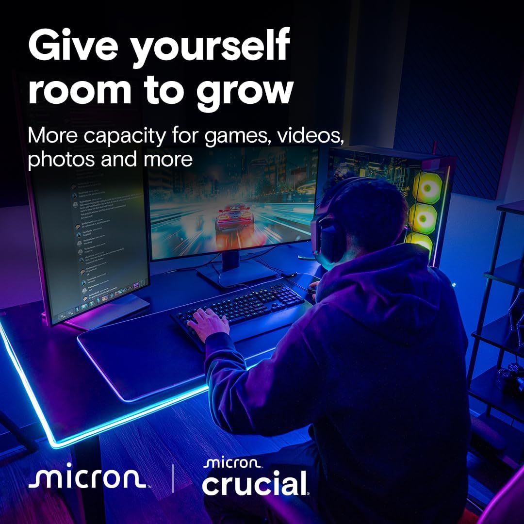 Crucial T710 1TB Gen5 NVMe M.2 SSD with Heatsink | Up to 14,900 MB/s | PC Compatible | Creators & Gamers | CT1000T710SSD5