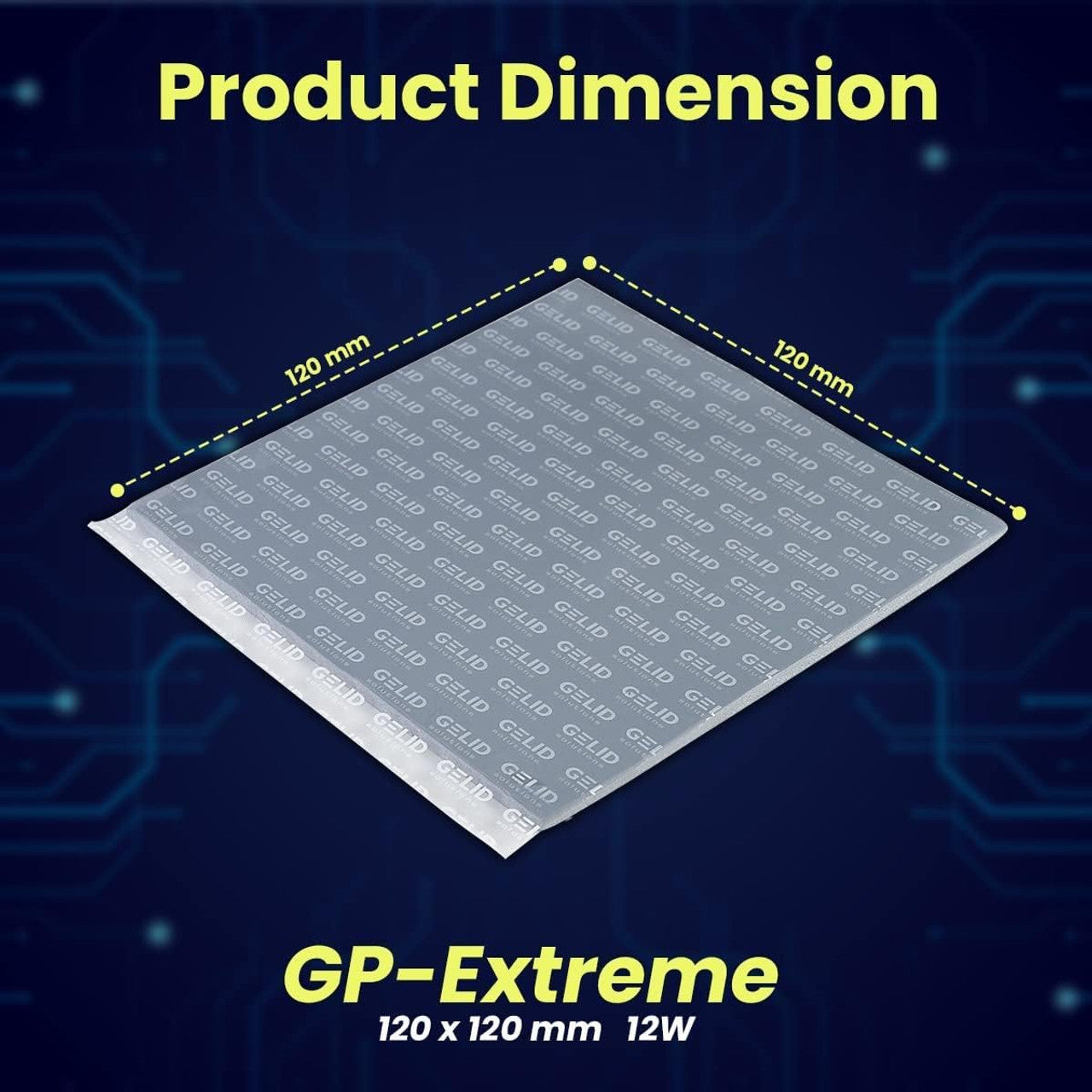 Gelid Solutions GP-Extreme 120X120X2.5 Thermal Pad 120x120x2.5 Excellent Heat Conduction, Ideal Gap Filler TP-GP01-S-F