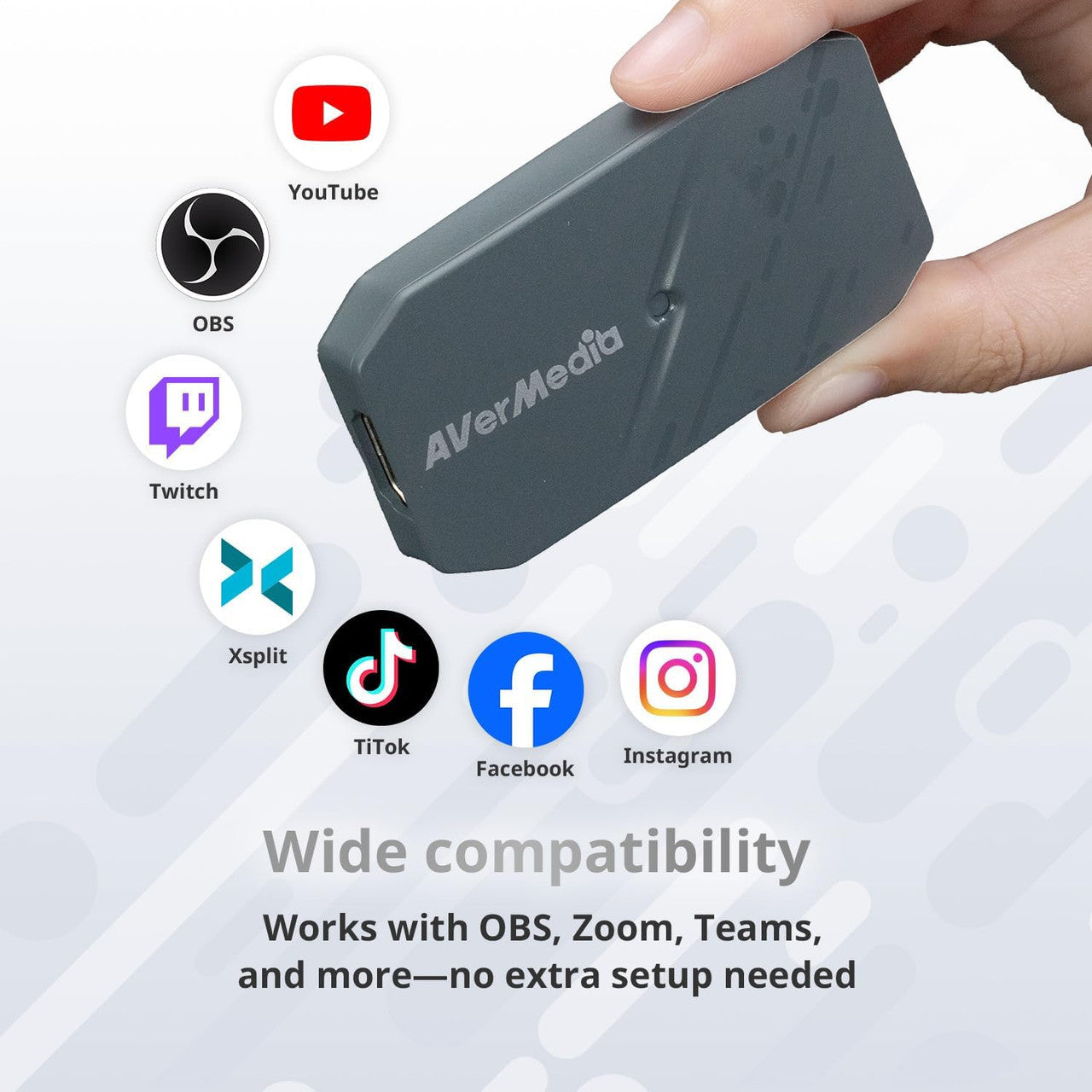 AVerMedia CamStream 4K White 4K60 HDMI Capture Card-DSLR, Camcorder, Action Camera, Low Latency for Streaming & VC BU113G2