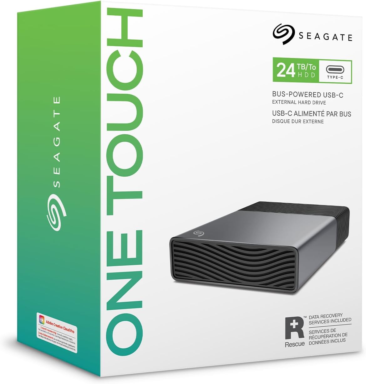 Seagate One Touch 8TB External Desktop Hard Drive | USB-C | Windows & macOS Compatible | Rescue Recovery | STNB8000400